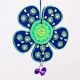 Handmade Wooden Flower Christmas Hanging - Red-Yellow, Green-Pink, Blue-Green, Sky Blue-Orange